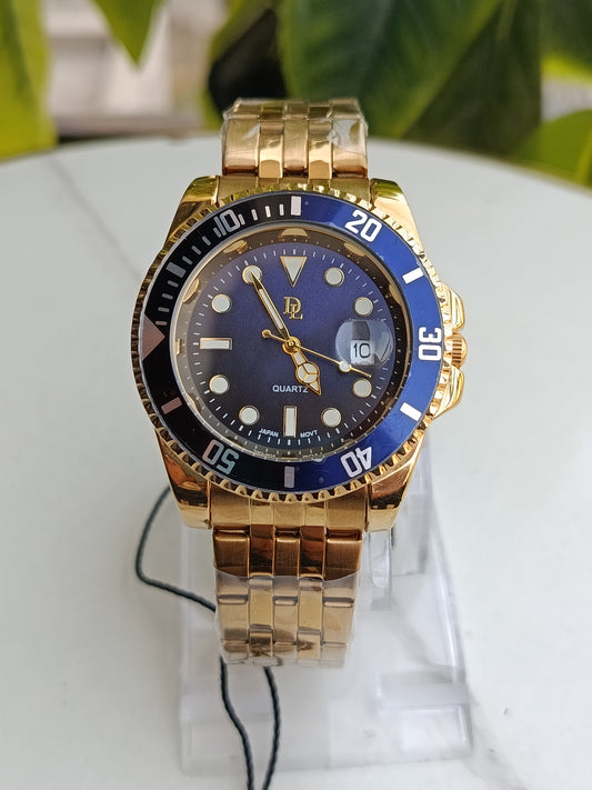 De Lawrence Gold Colour Blue Dial Men's Watch