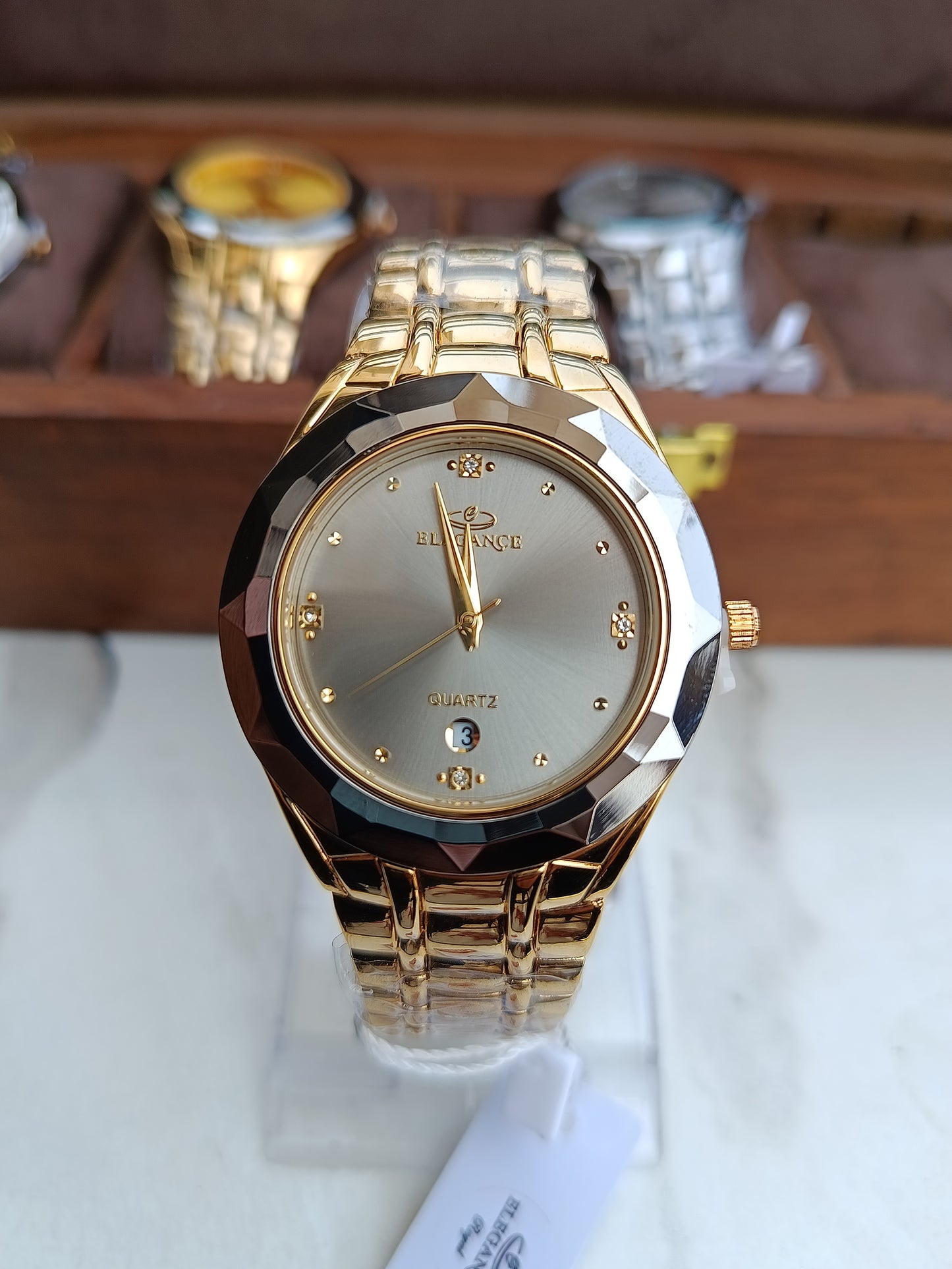 Elegance El-2414-M Gold Tone Grey Dial Men's Watch