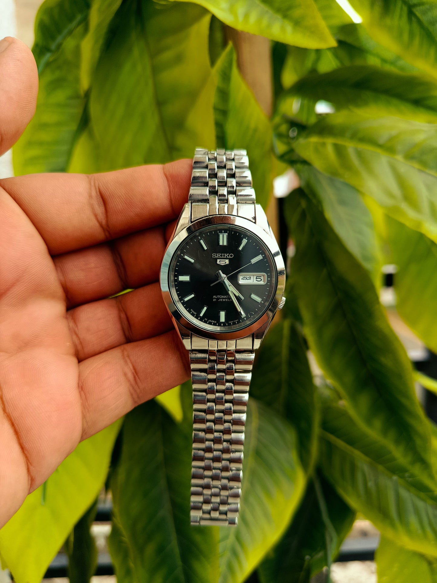 Seiko SNXB43J5 Vintage Automatic Men's Watch – Classic Blue Dial, Day-Date, Made in Japan