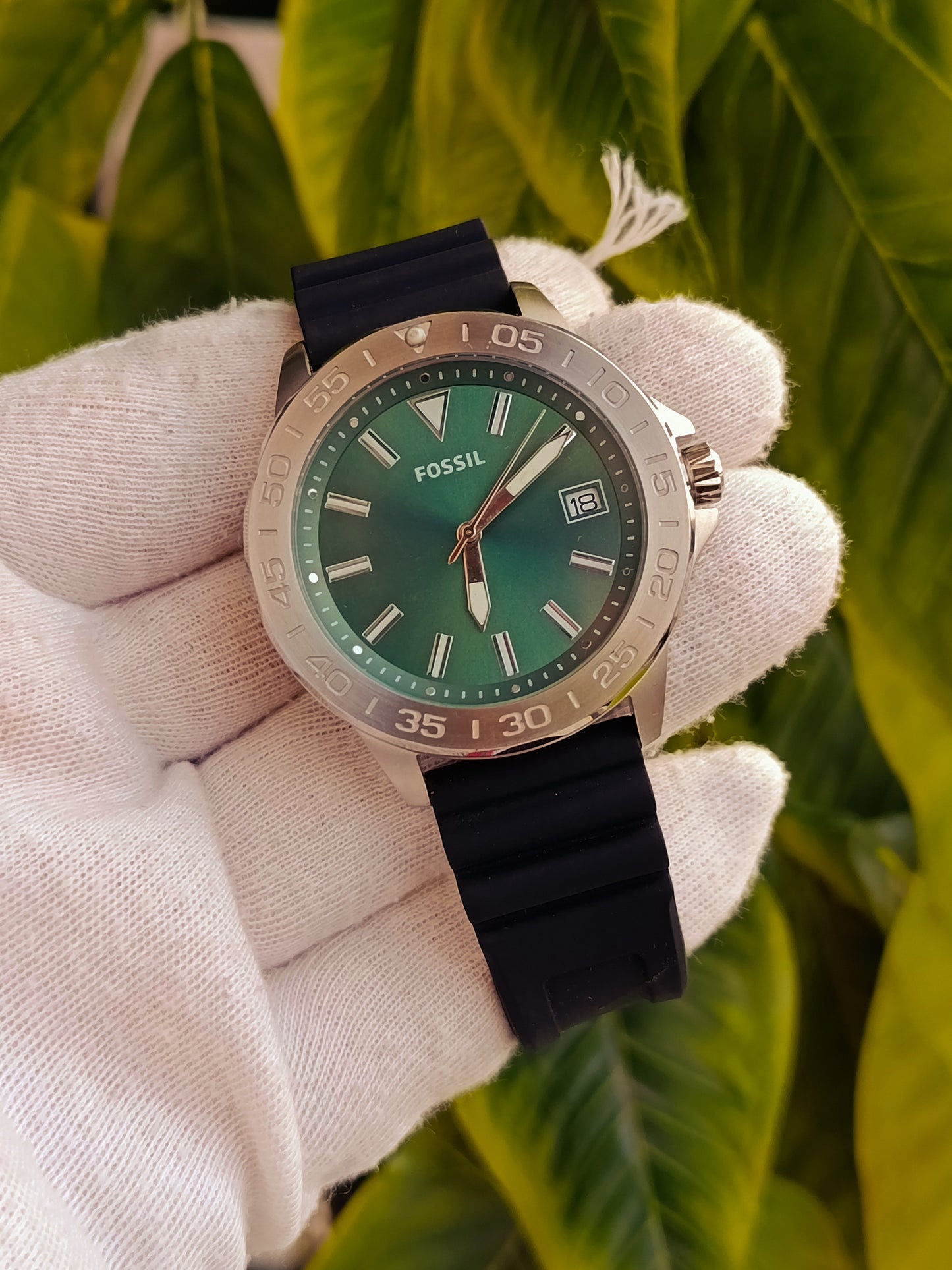 Fossil BQ2783 Men's Green Dial Stainless Steel Watch – Classic Analog Casual Timepiece