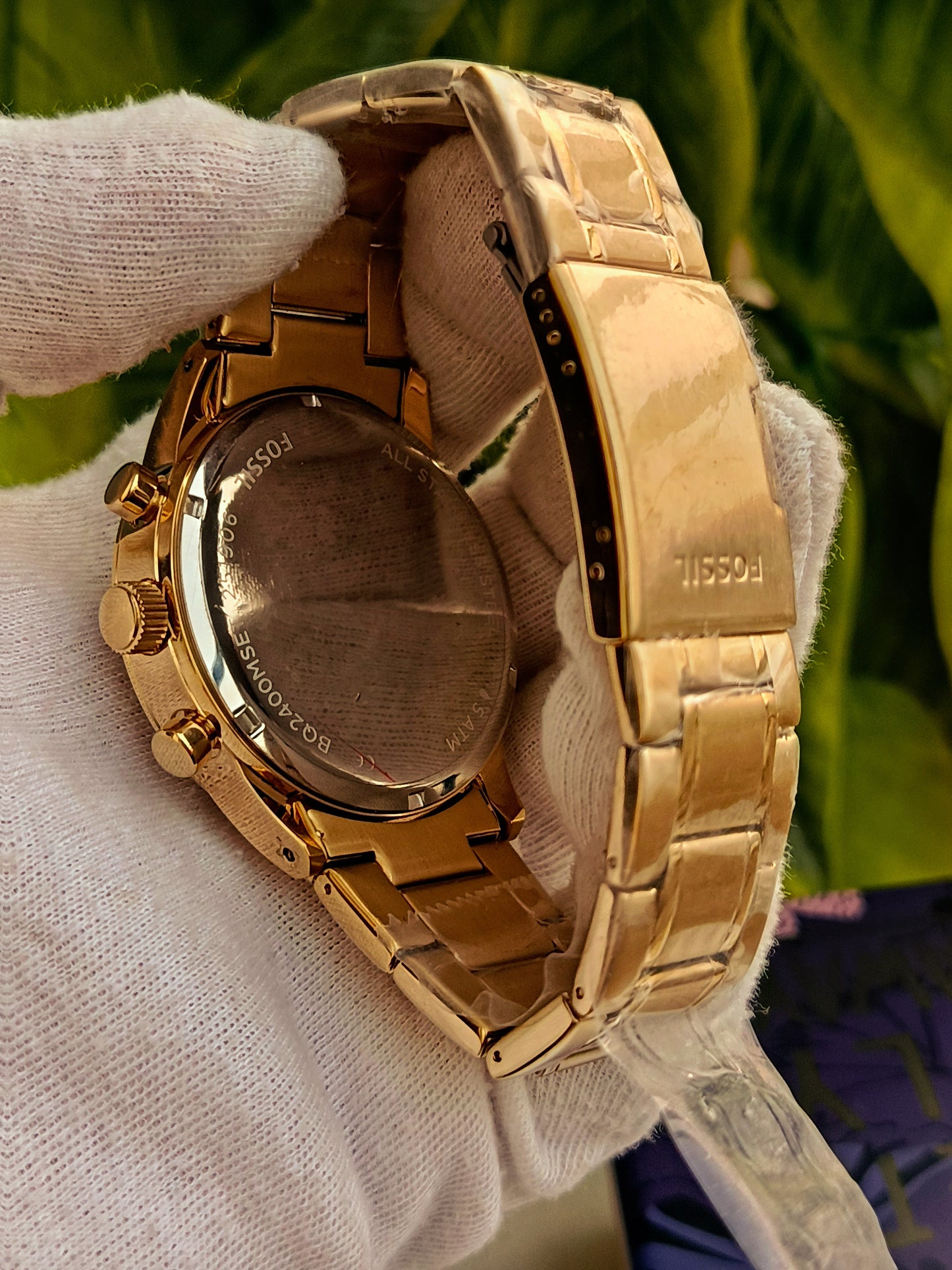 Fossil BQ1776 Stainless Steel Chronograph Men's Watch – Classic Golden Elegance