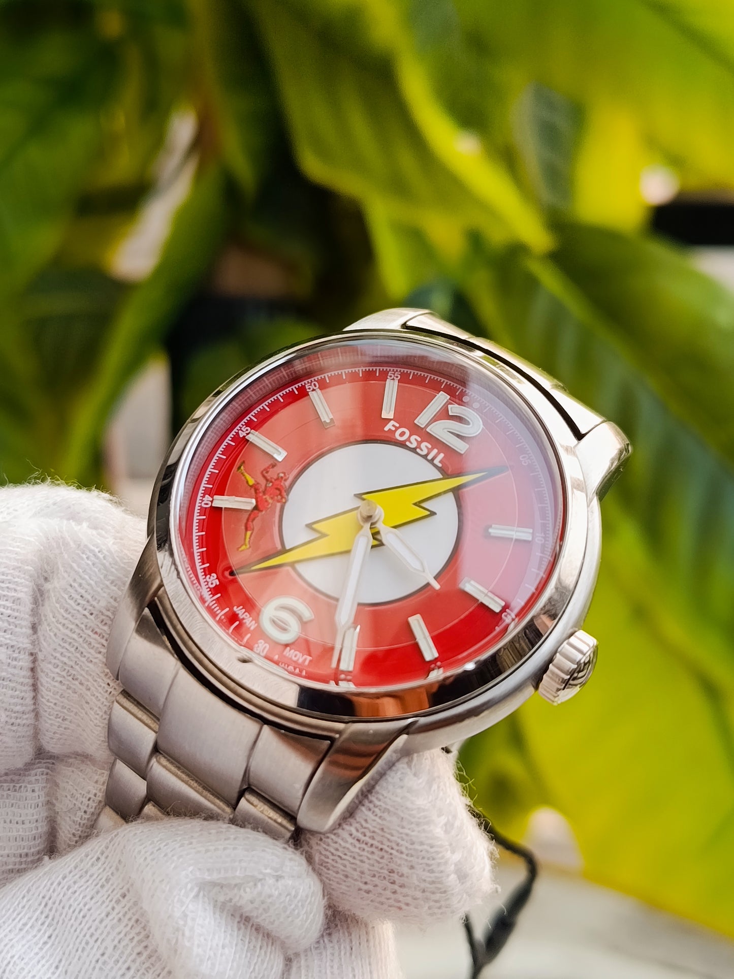 Limited Edition DC x Fossil The Flash Stainless Steel Watch - 40mm (Red Dial)