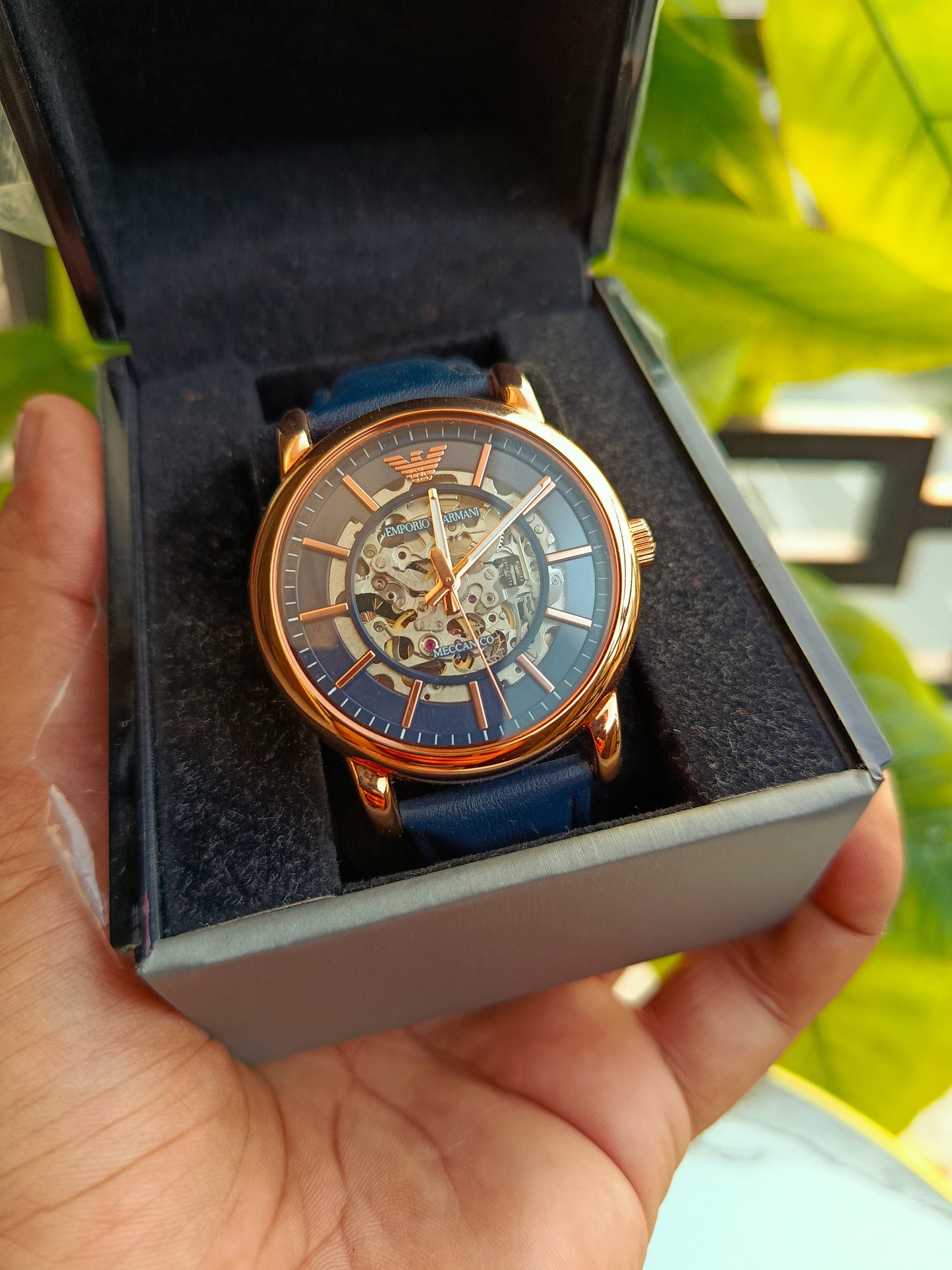 Emporio Armani AR60050 Men’s Automatic Watch – 43mm White Dial with Leather Strap