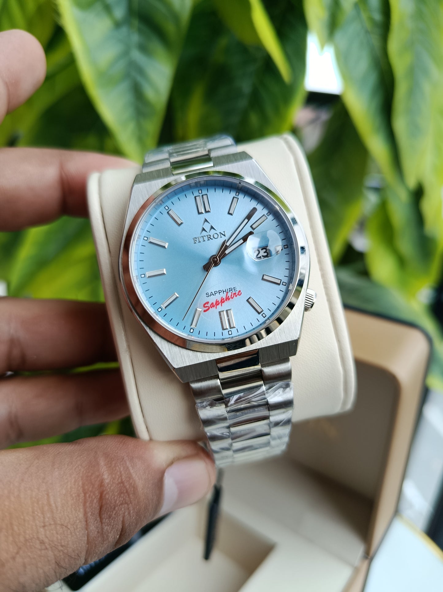 Fitron Sky Blue Dial Men's Executive Watch