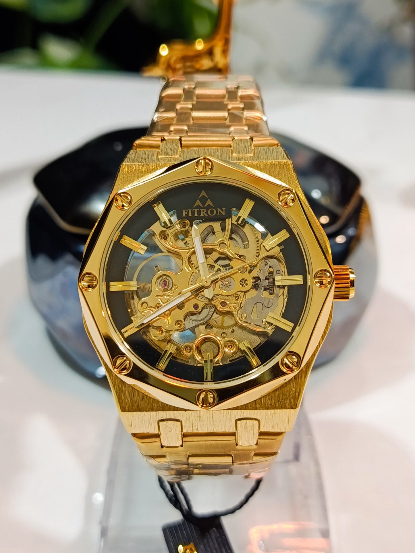 Fitron Golden Black DialFT8107G Men's Automatic Watch