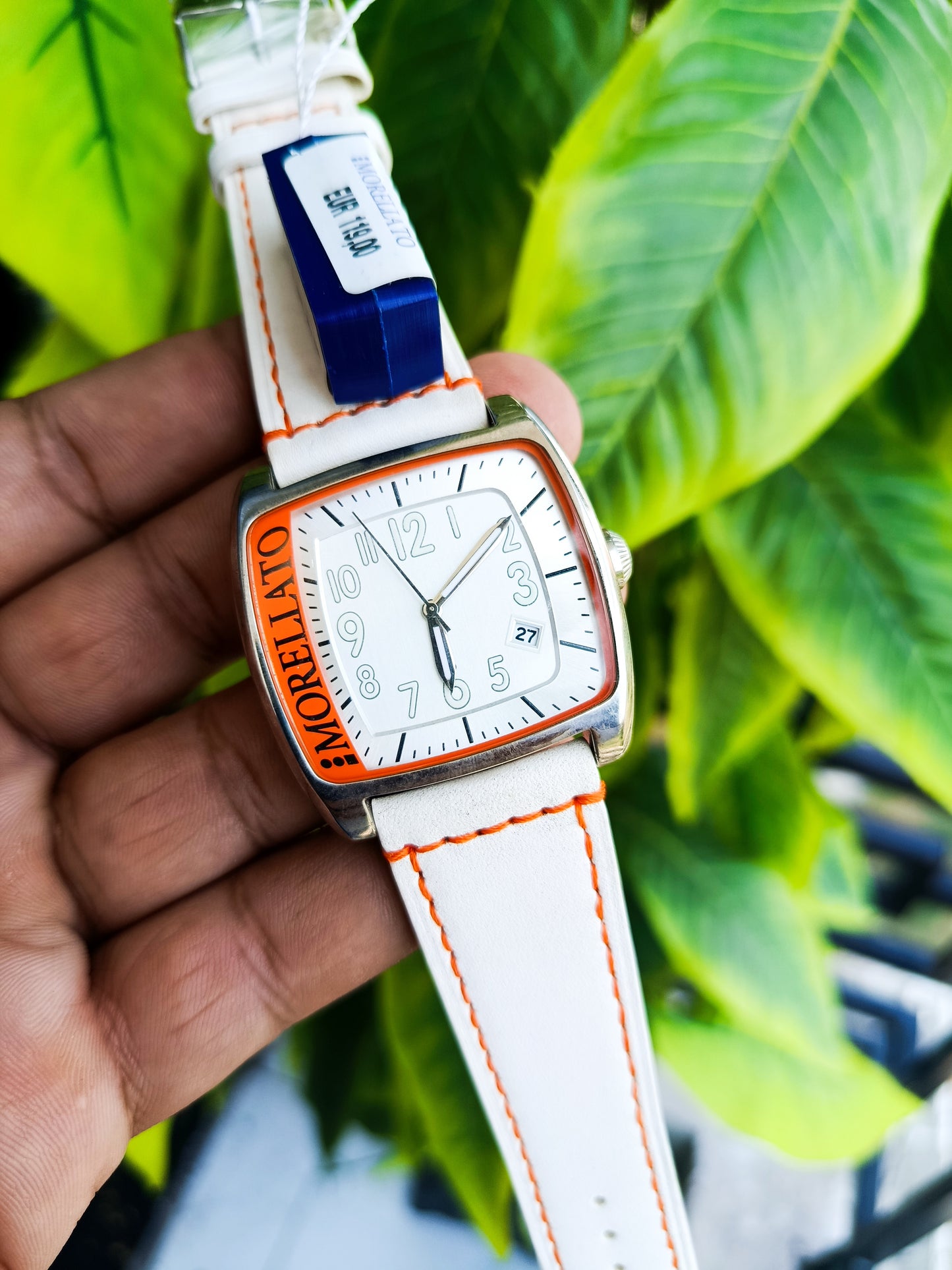 Morellato Men's White Leather Strap Watch