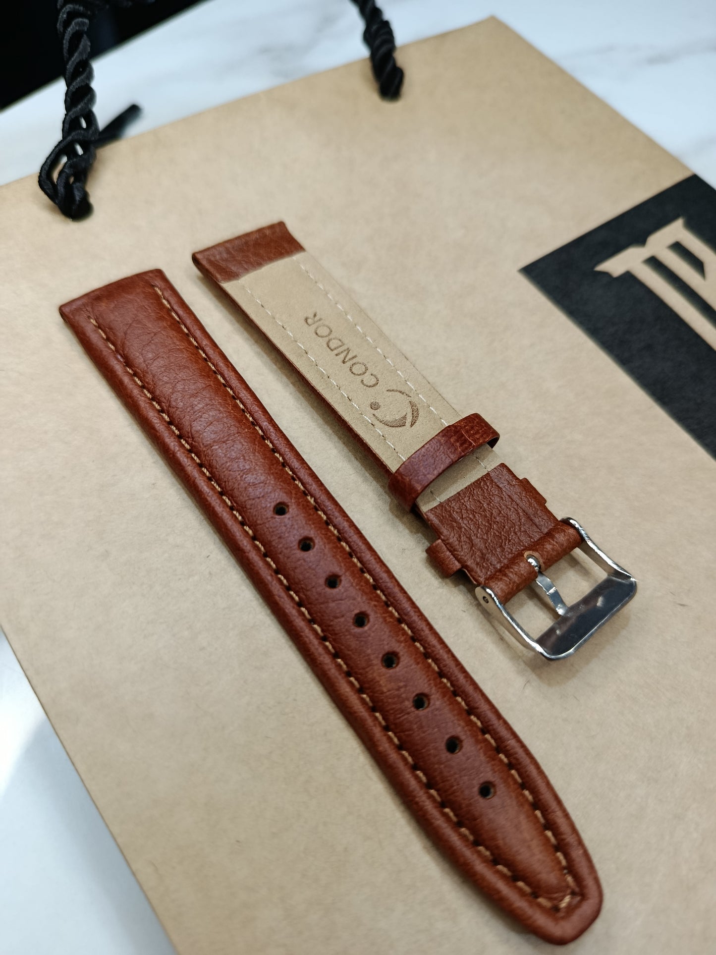 Condor Original Leather Men's 20mm Brown Leather Strap
