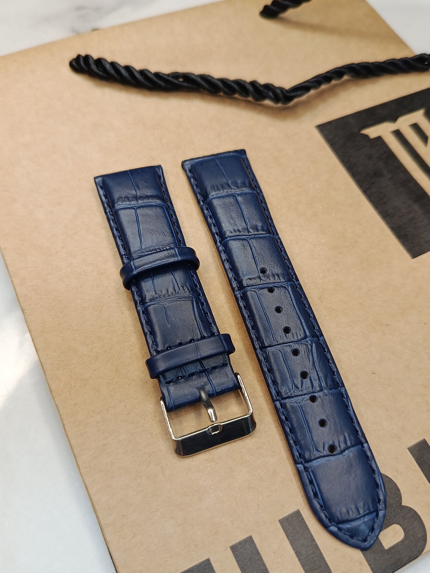 Jaguar Blue Leather Strap For Men's 22mm