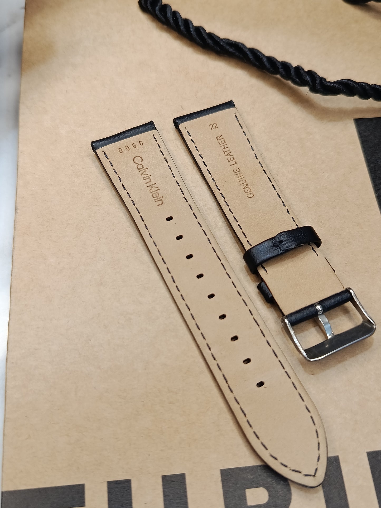 Calvin Klein 22mm Black Original Leather Strap