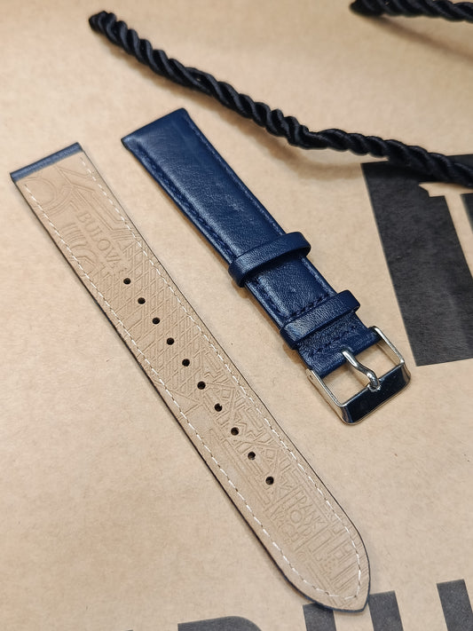 Bulova 20mm Blue Crafted Back Leather Strap For Men's