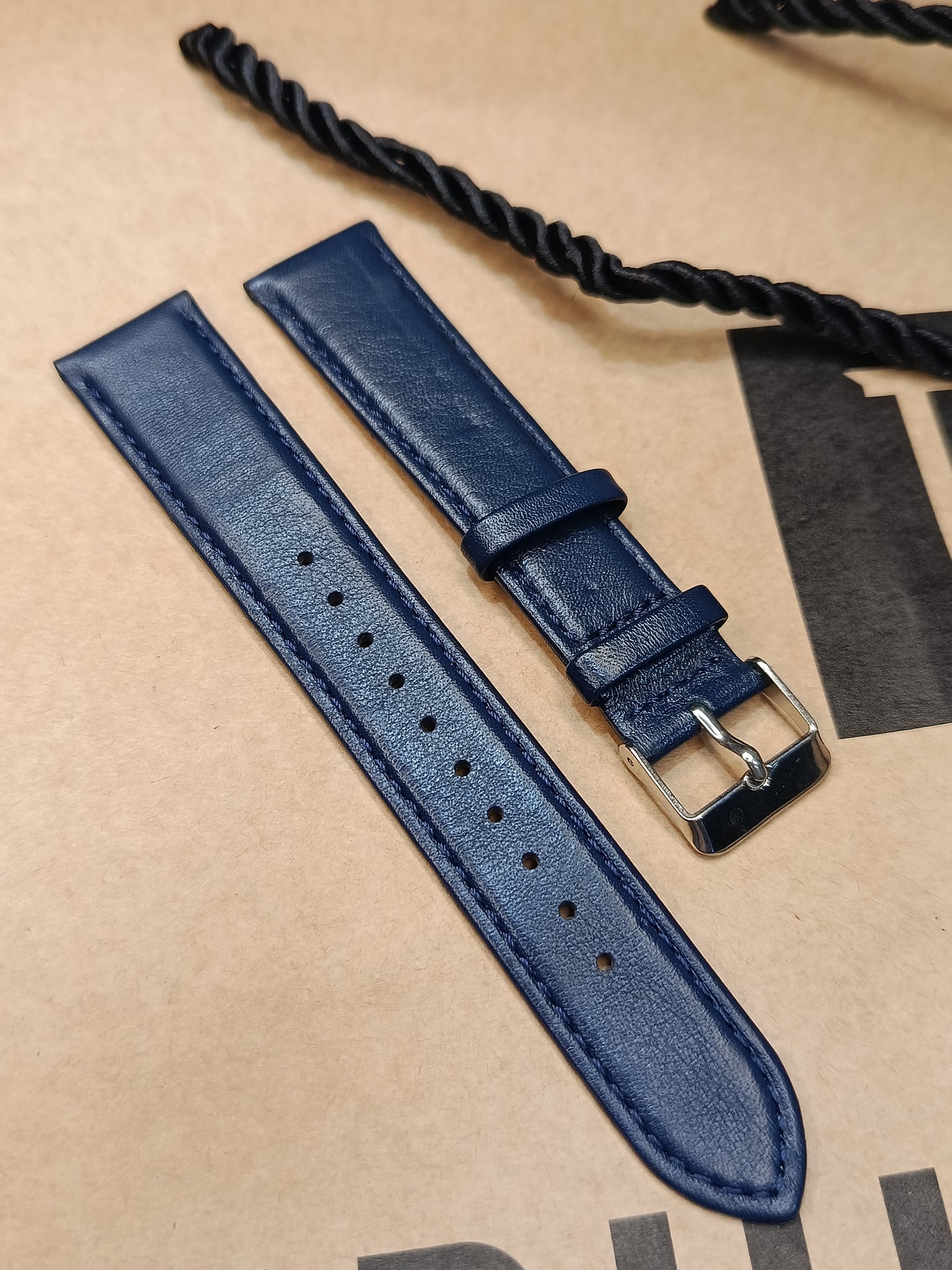 Bulova 20mm Blue Crafted Back Leather Strap For Men's