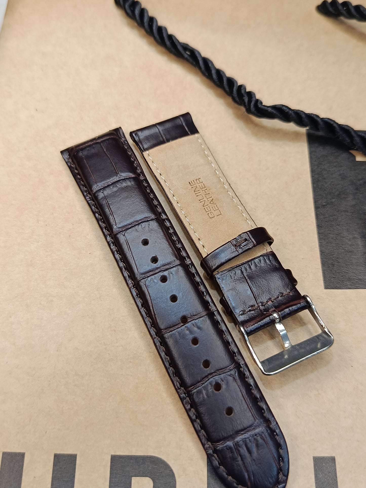 Bulova Dark Brown 22 Number Leather Strap