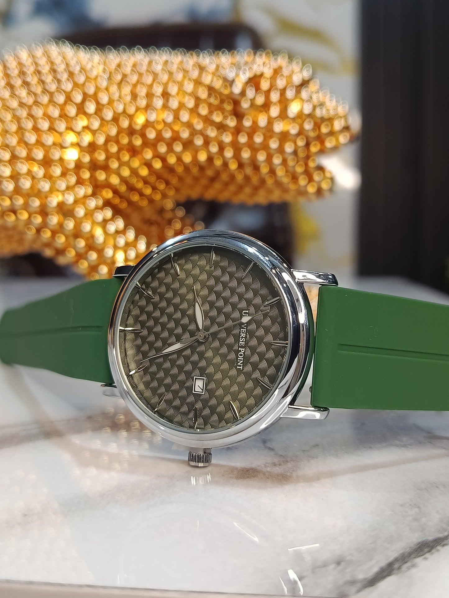 Universe Point Olive Green Dial Men's Magnetic Lock Watch