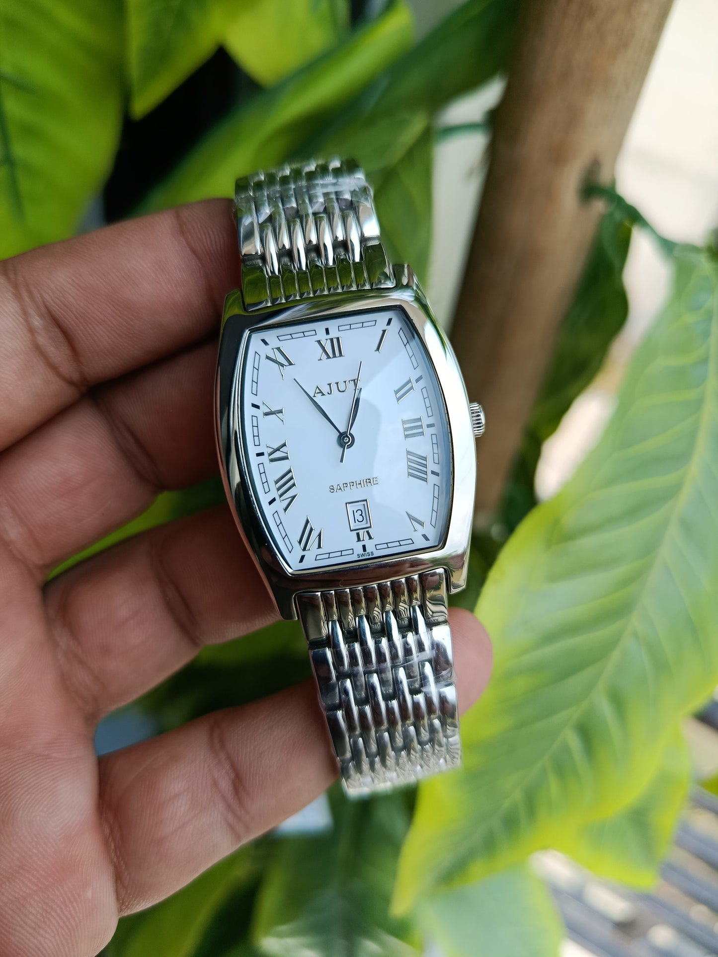 Ajut Swiss Roman Dial Men's Stainless steel Watch