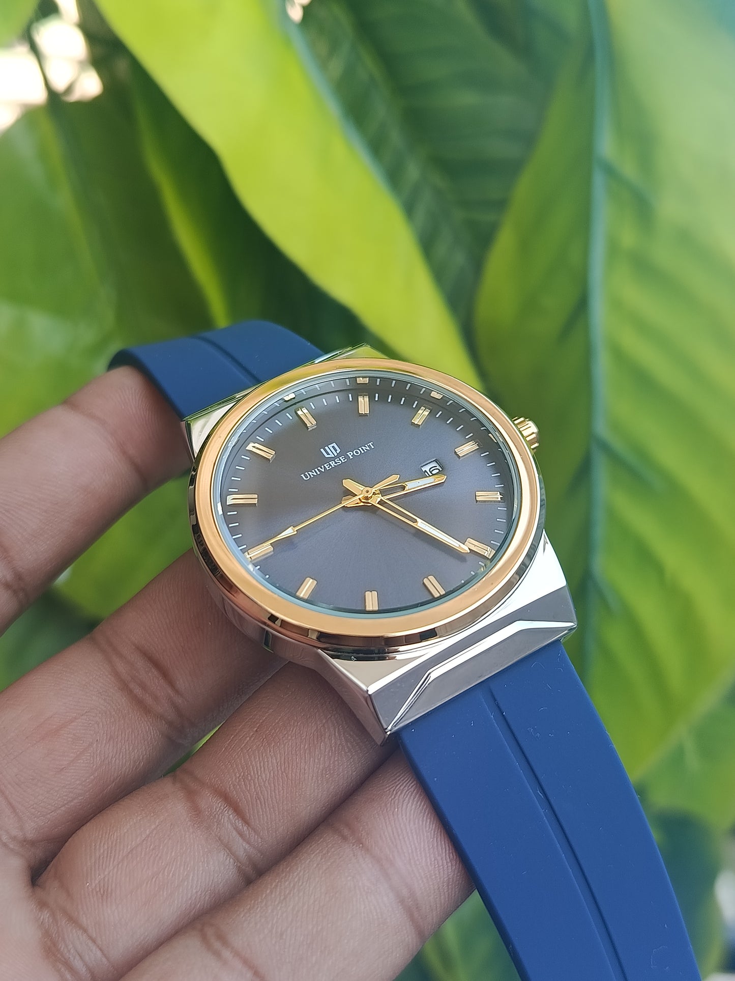 Universe Point Double Tone Silicone Strap Men's watch