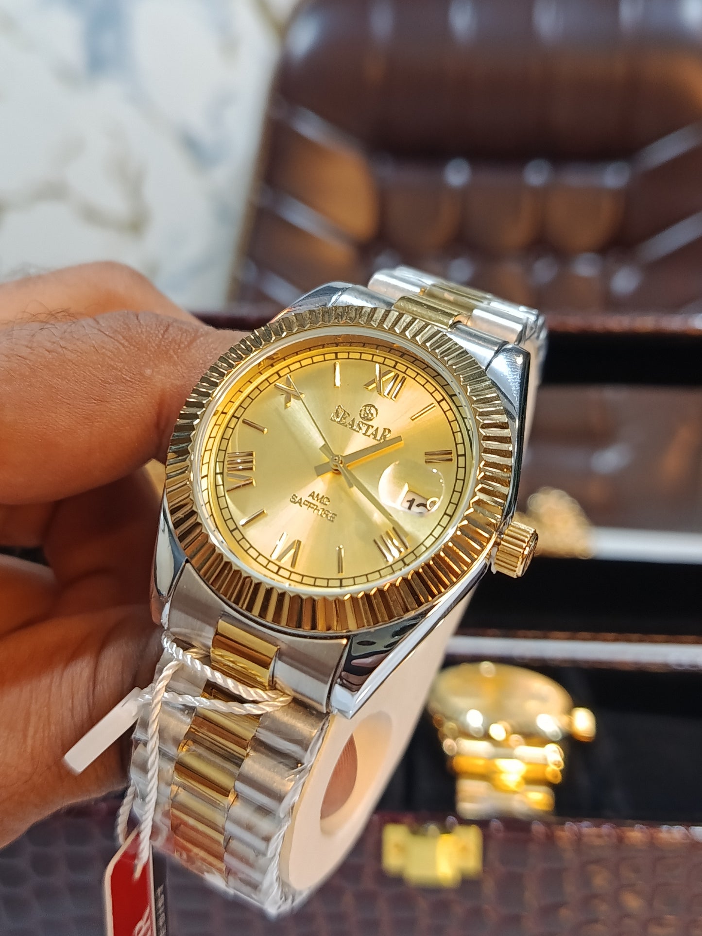 Seastar Double Tone Men's Yellow Gold Colour Dial Watch