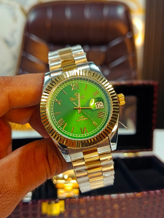 Seastar Double Tone Green Hulk ss-1101G Men's Watch
