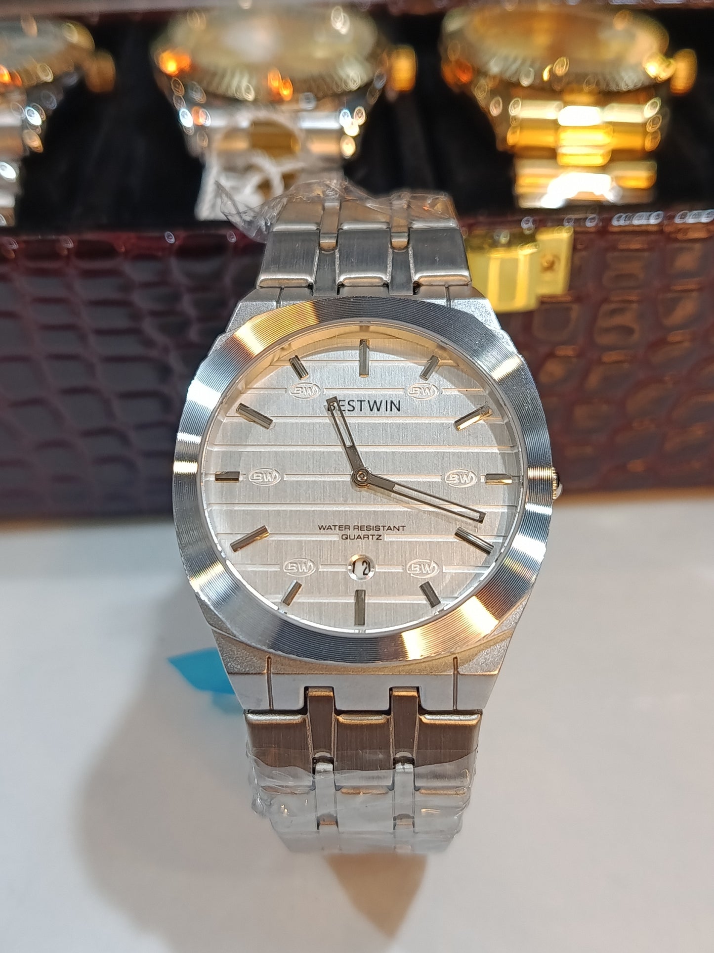 Bestwin Men's 227 Series Stainless Steel Bazel Watch