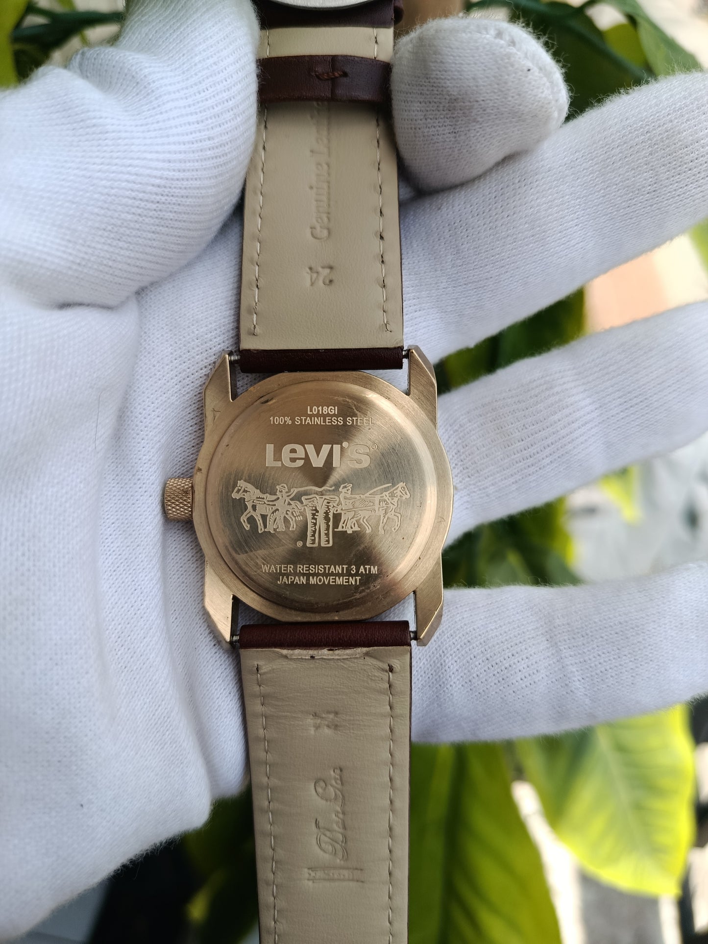 Levis Brown Leather Strap Golden Case Men's Watch