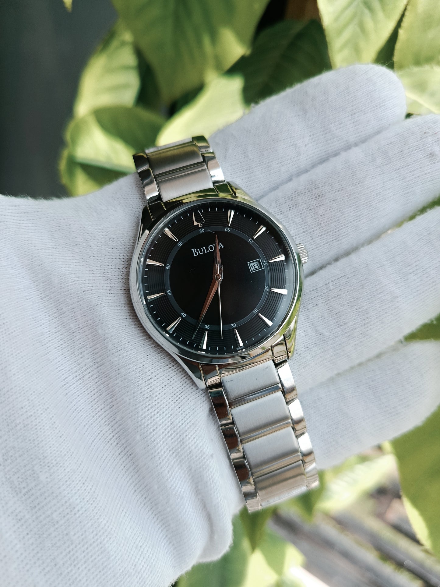 Bulova 96B184 Men’s Stainless Steel Black Dial Quartz Analog Watch