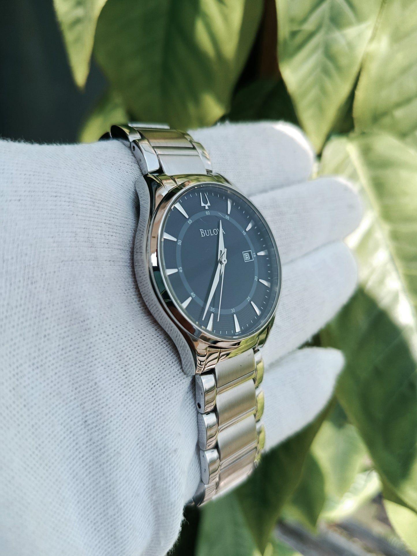 Bulova 96B184 Men’s Stainless Steel Black Dial Quartz Analog Watch