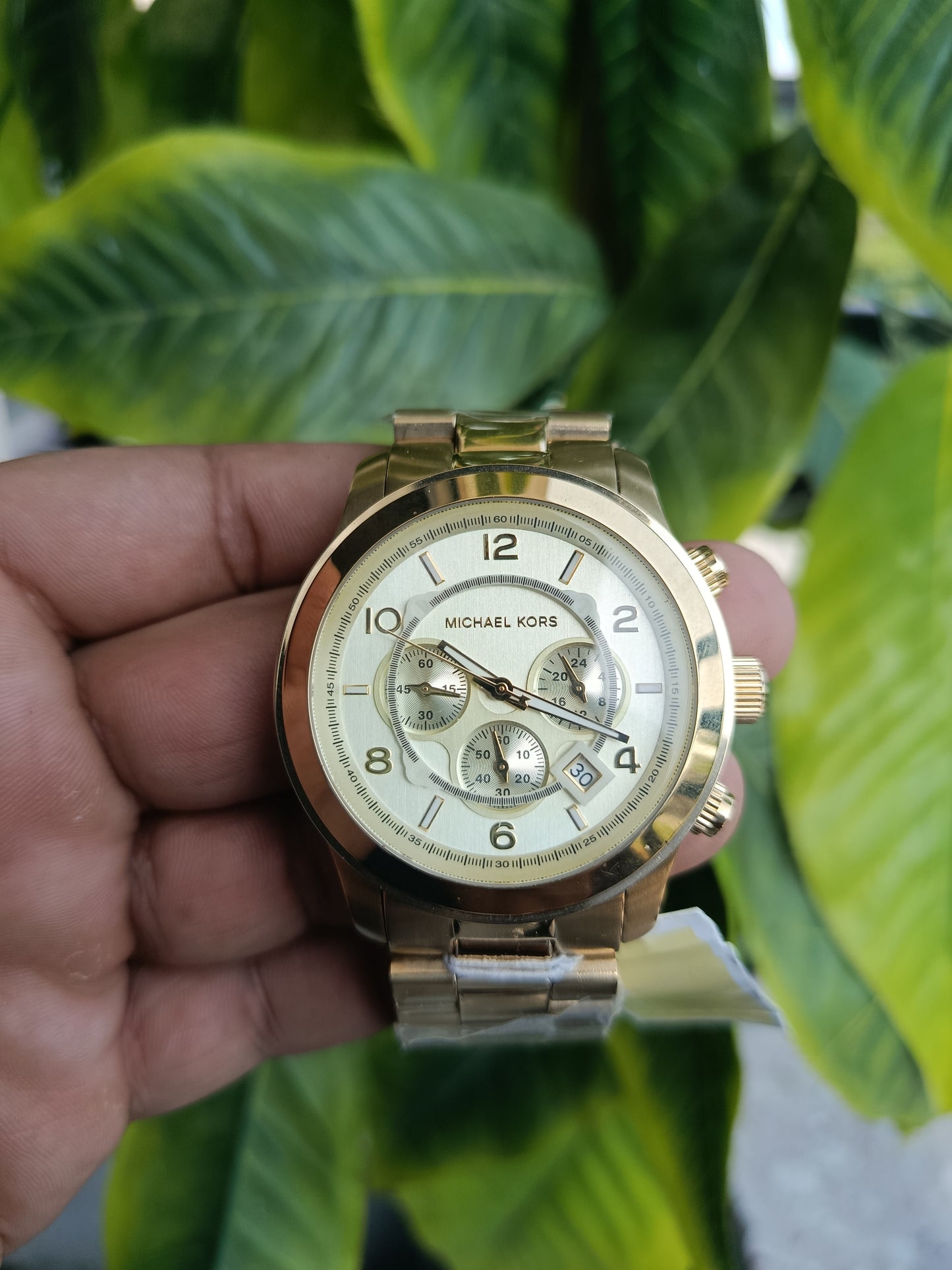 Michael Kors MK8077 Chronograph Men’s Watch – Yellow Gold with Champagne Dial