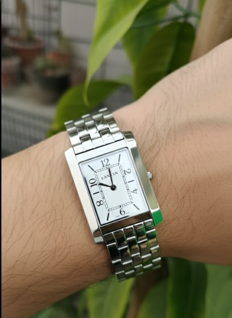 Lanvin Men’s Wrist Watch Tank Shape White Dial