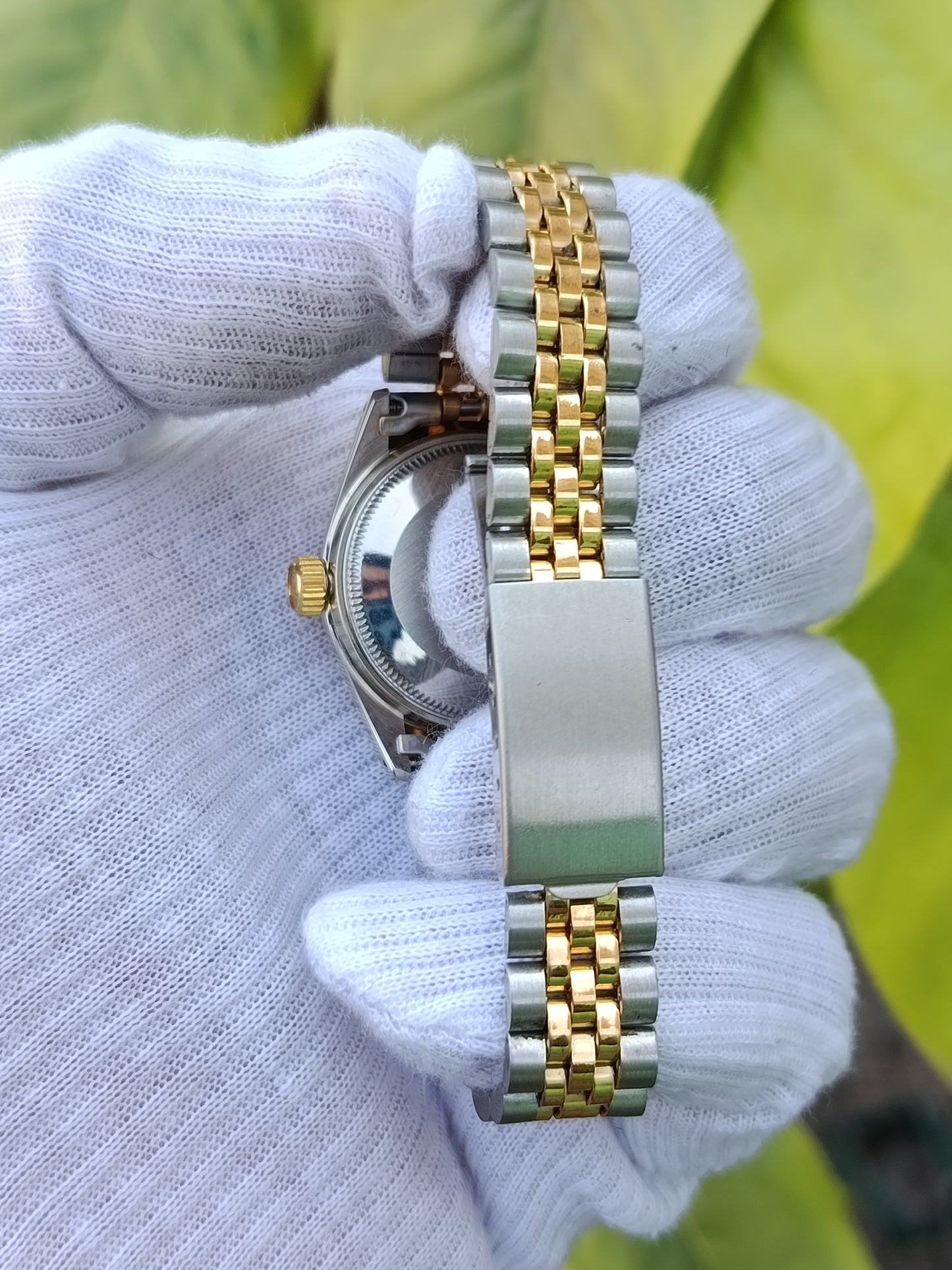 Swanson Women’s Gold & Silver Tone Watch – White Dial, Stainless Steel Bracelet