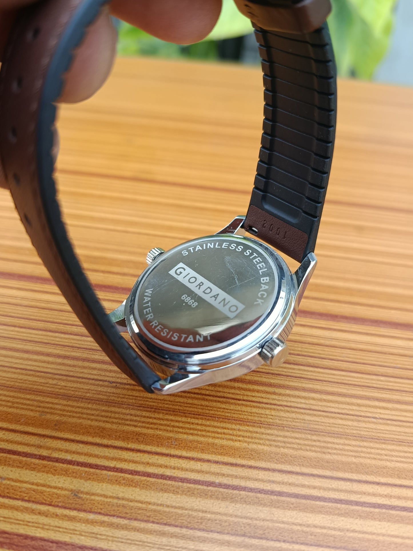 Giordano Dual Time Men's Brown Leather Strap Watch