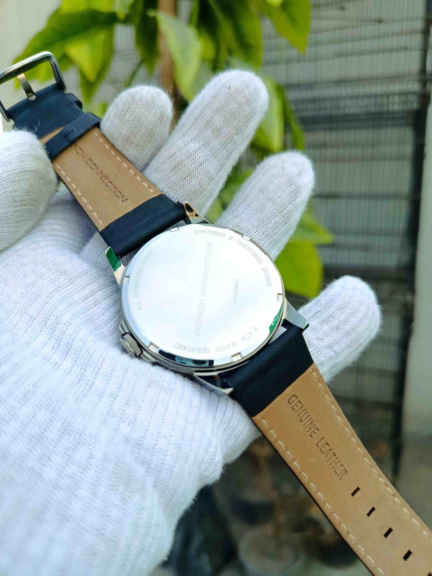 French Connection Men's Modern Blue Sunray Dial Watch