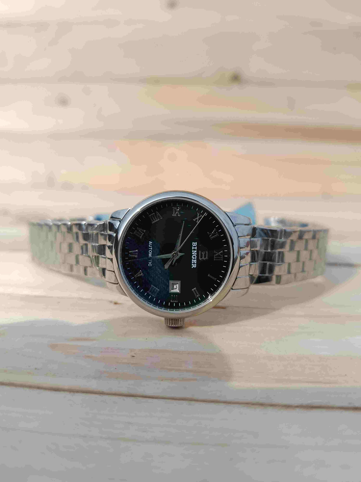 Binger Automatic Women's Black Dial 28mm Watch