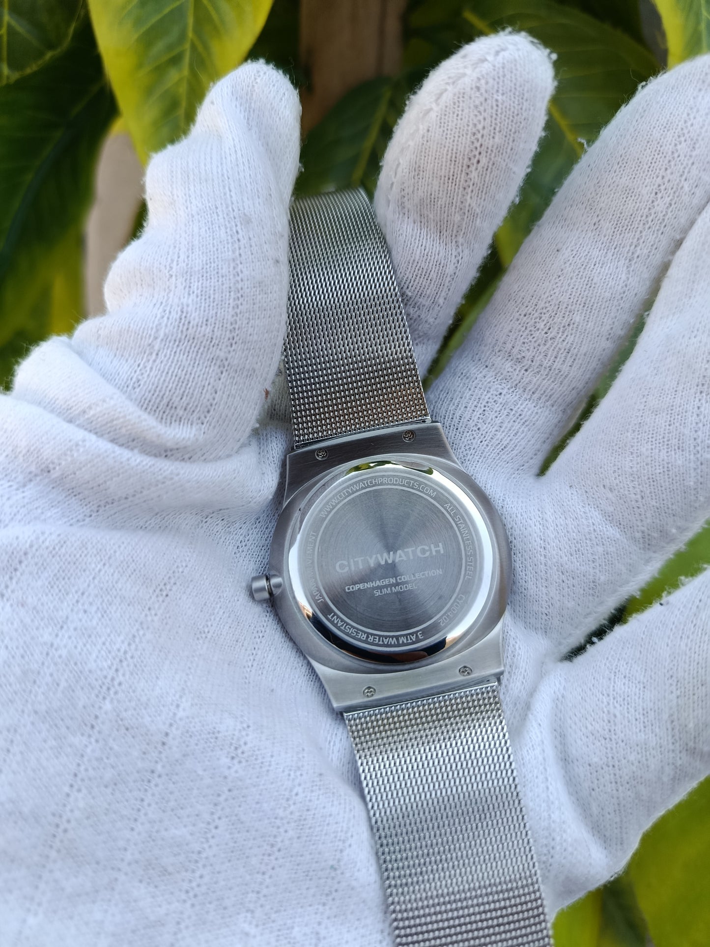 CityWatch Men's Minimalist Watch – Silver Mesh Bracelet
