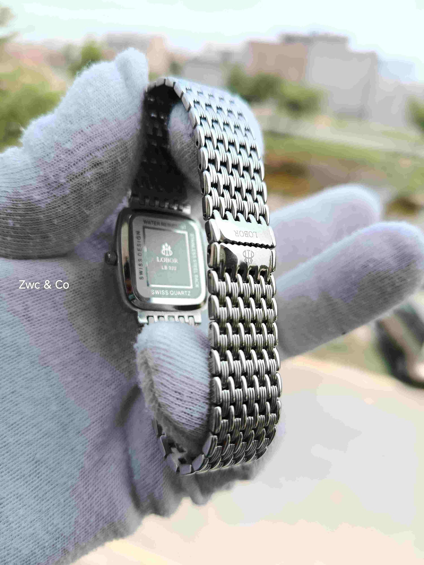 LOBOR Ana-Digi Quartz Watch | Square Dial | Stainless Steel Bracelet