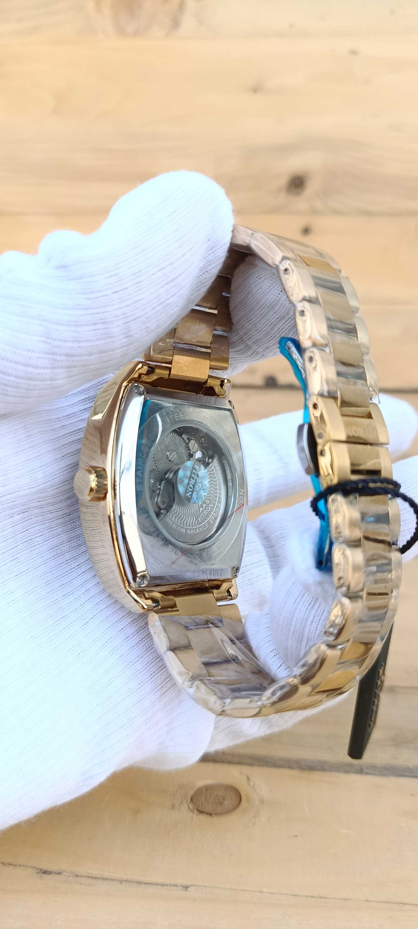 FITRON Gold Skeleton Tourbillon Barrel Watch
