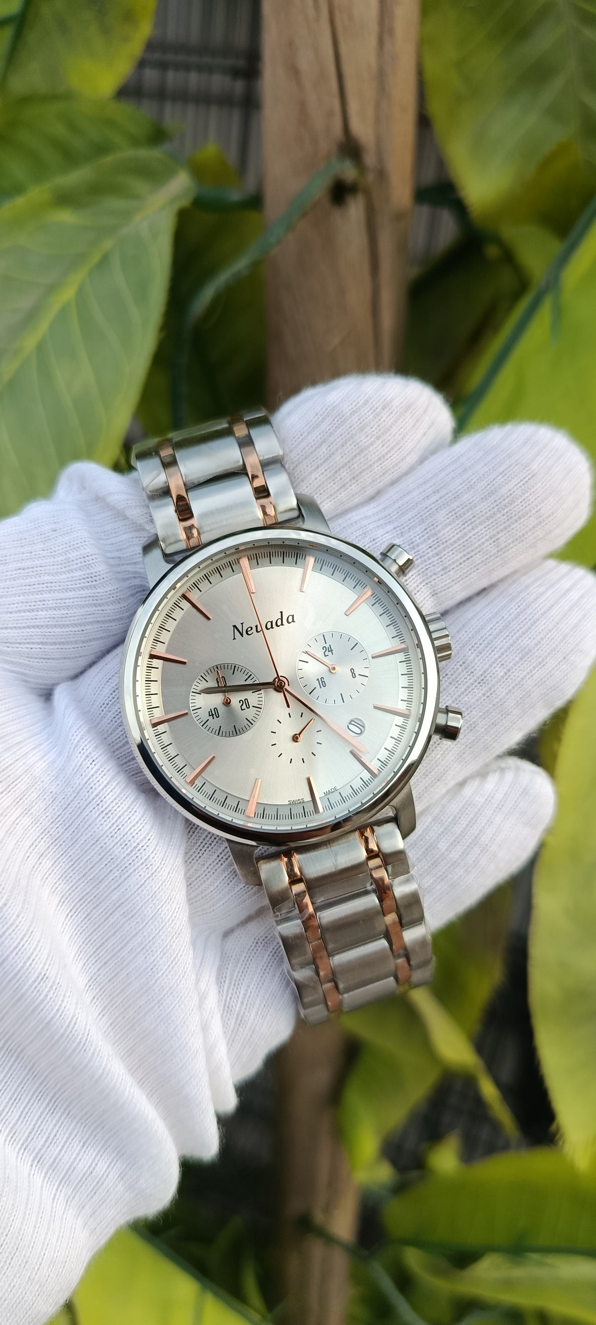 Nevada Swiss Double Tone Men's Swiss Watch Stainless Steel