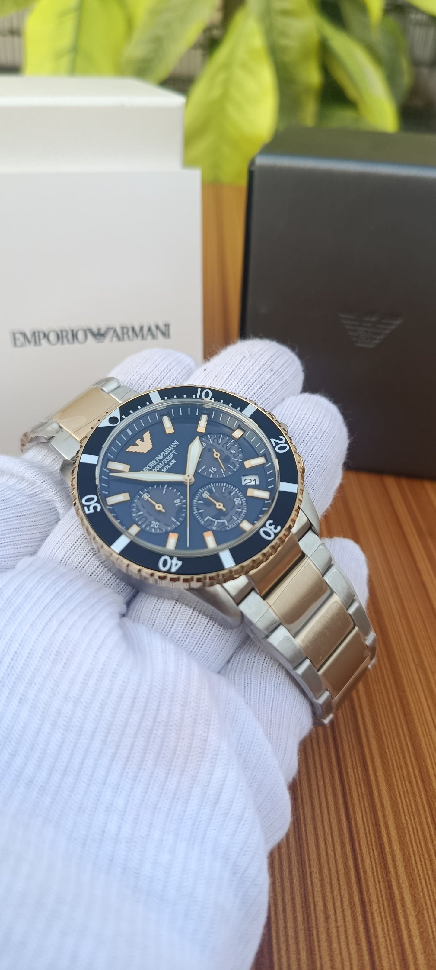 Emporio Armani AR-11361 Men’s Stainless Steel Black Dial Chronograph Watch