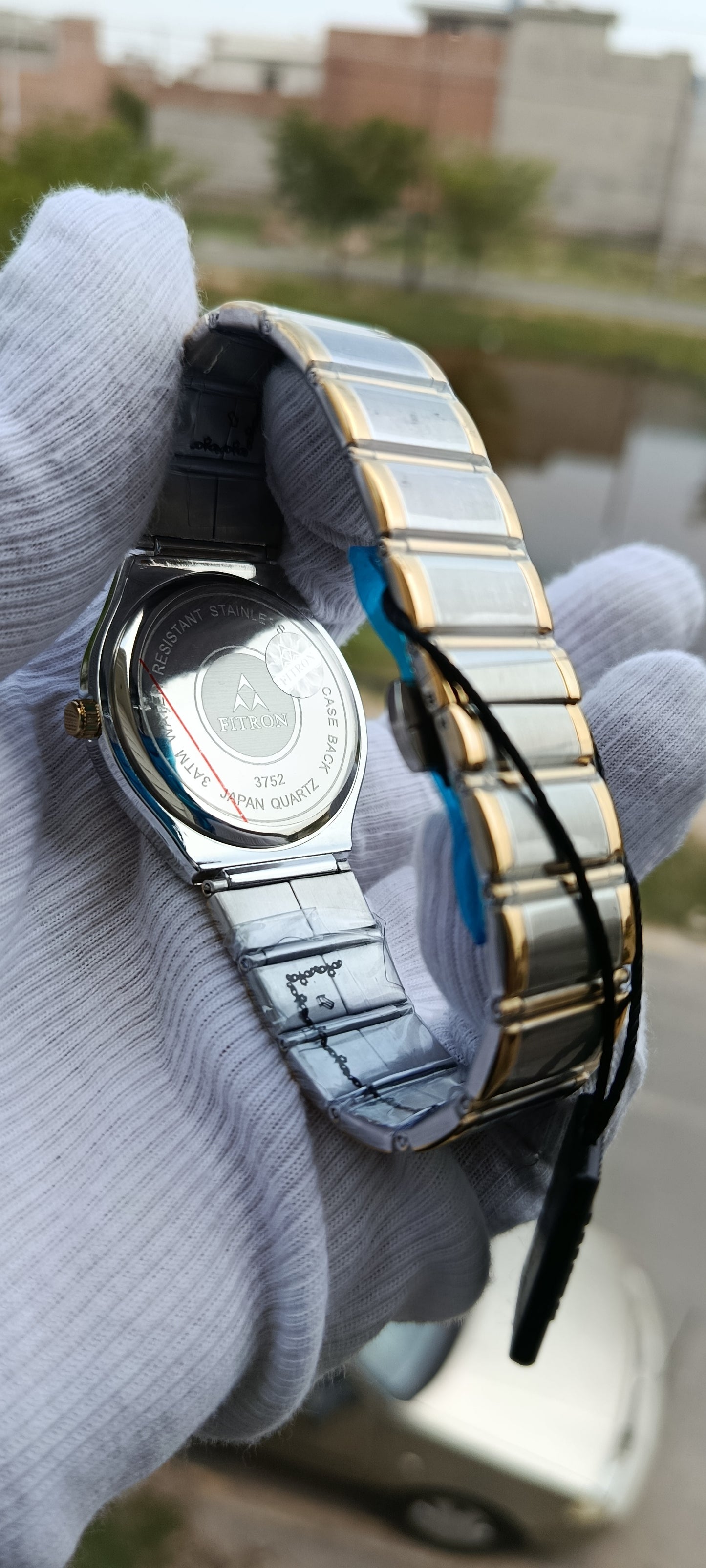 Fitron Two-Tone Navy Blue Dial Watch | Gold Silver Stainless Steel Bracelet