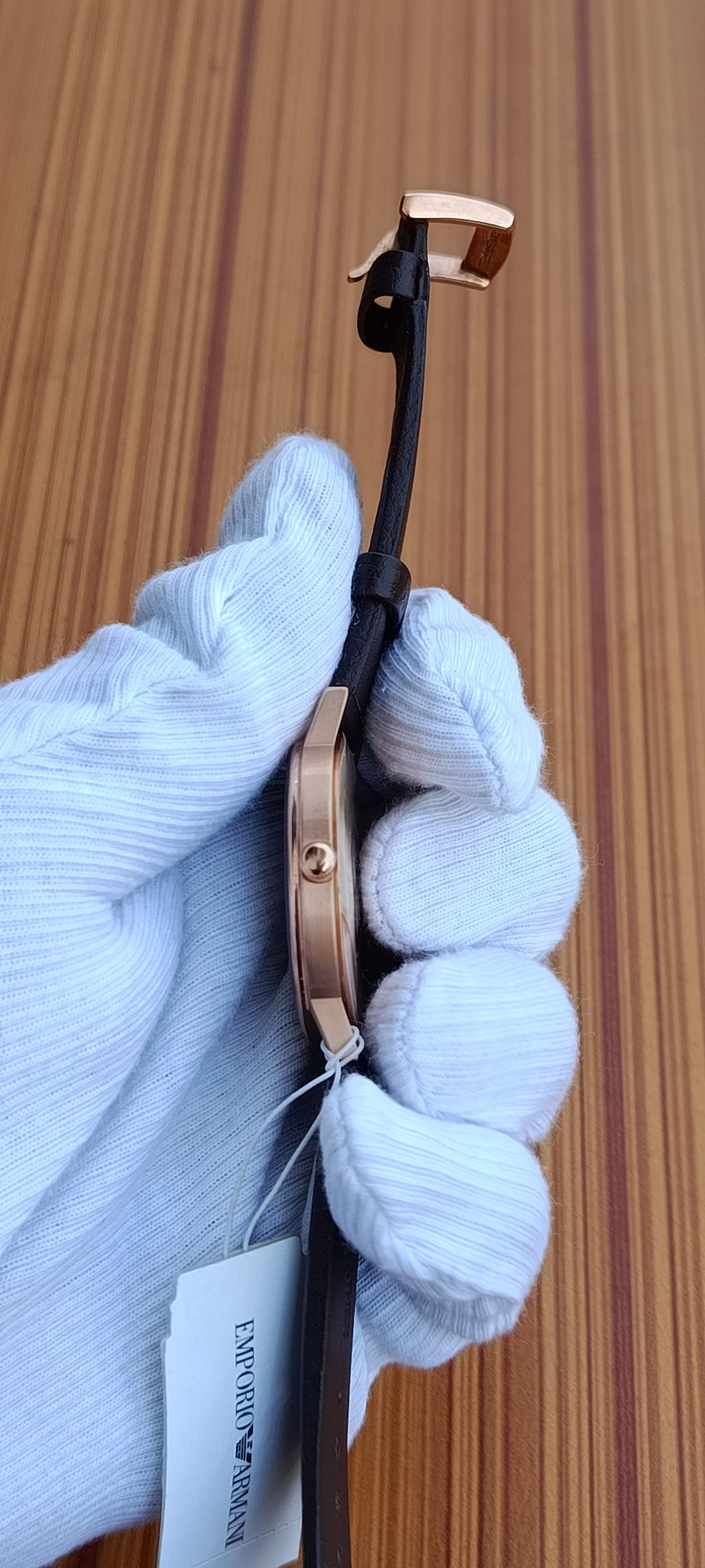 Emporio Armani Kappa Slim Rose Gold Dial Strap Leather AR11014
