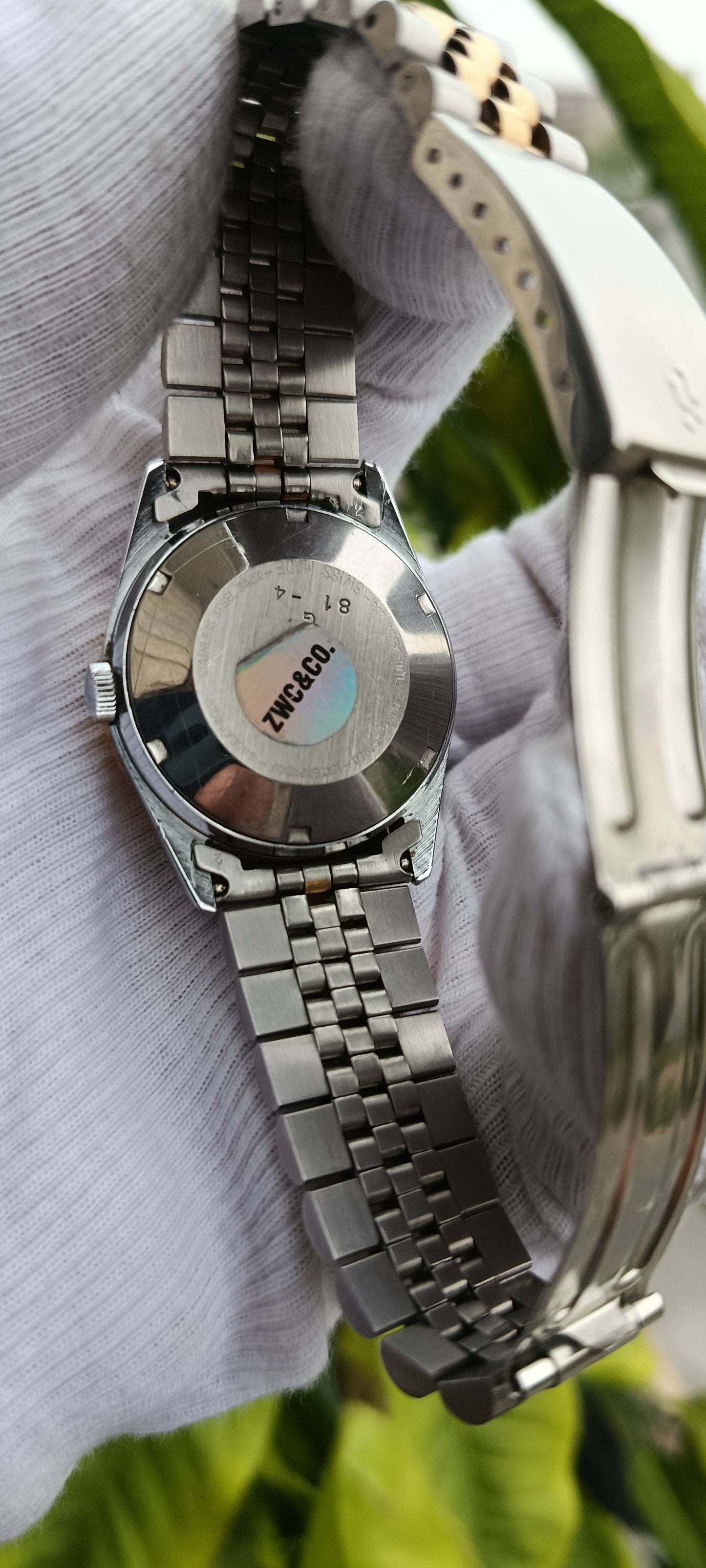 Vintage Dalil "Star Automatic" Two-Tone Watch – Datejust-Style Case, Green Islamic Compass/Qibla Bezel