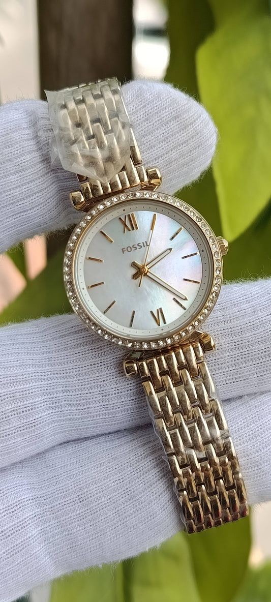 Fossil Women's Jacqueline Mini 28mm Watch – Two-Tone Stainless Steel (Model ES4735)