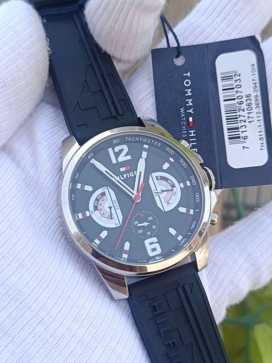 Tommy Hilfiger Men's Multifunction Watch | Black Dial with Tachymeter Bezel