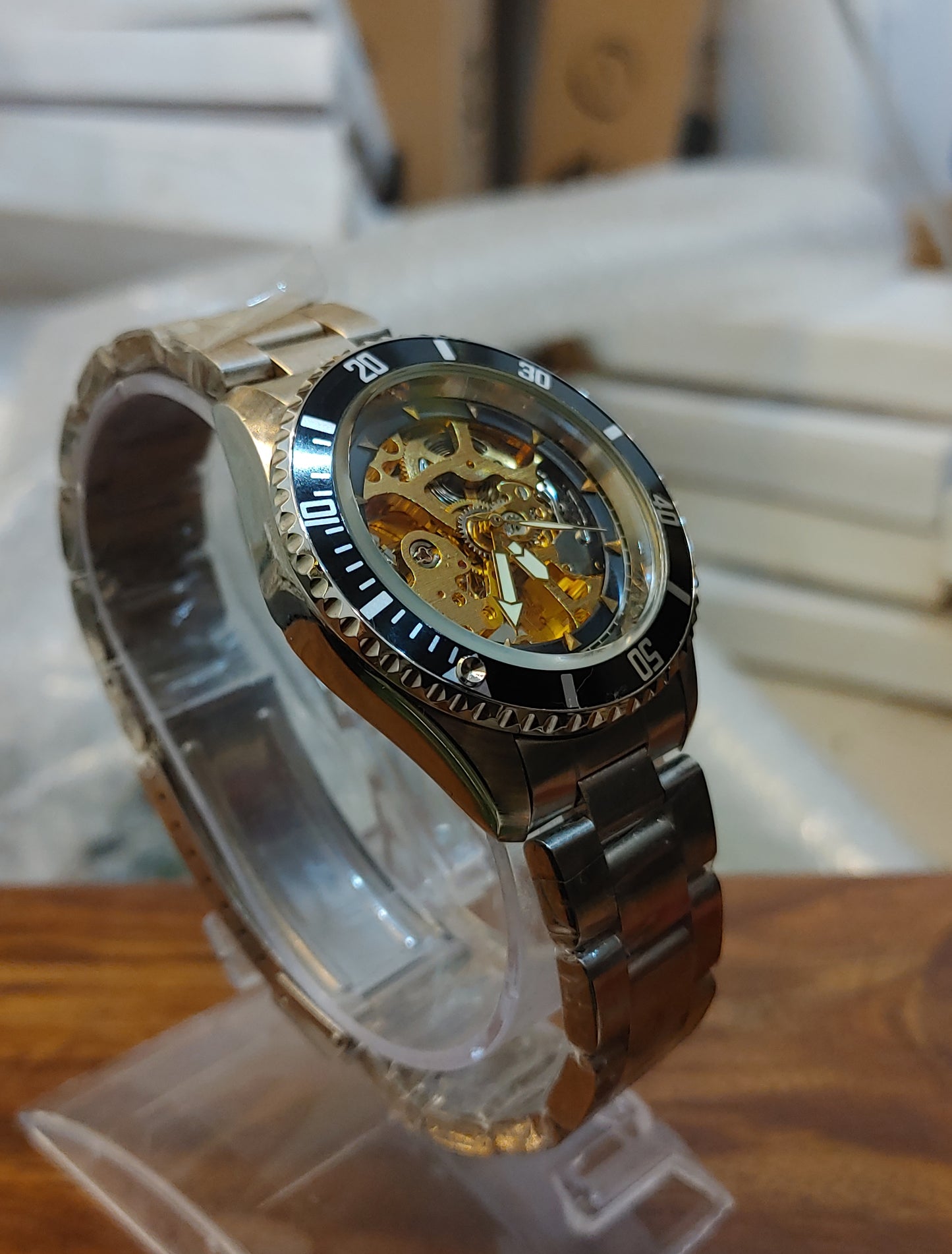 TG Automatic Skeleton Wrist Watch For Men