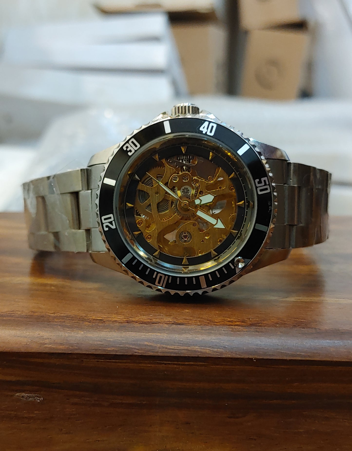 TG Automatic Skeleton Wrist Watch For Men