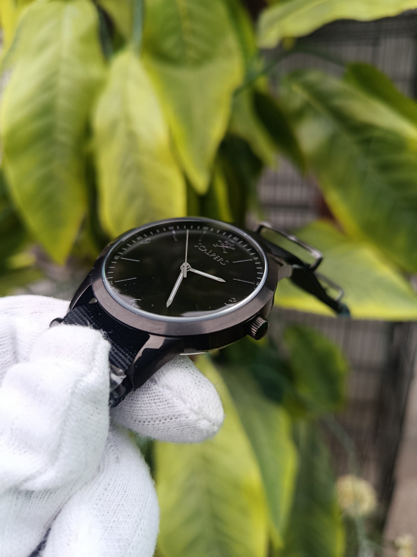 Scalpers Men’s Watch – Black Dial with Black Fabric Strap