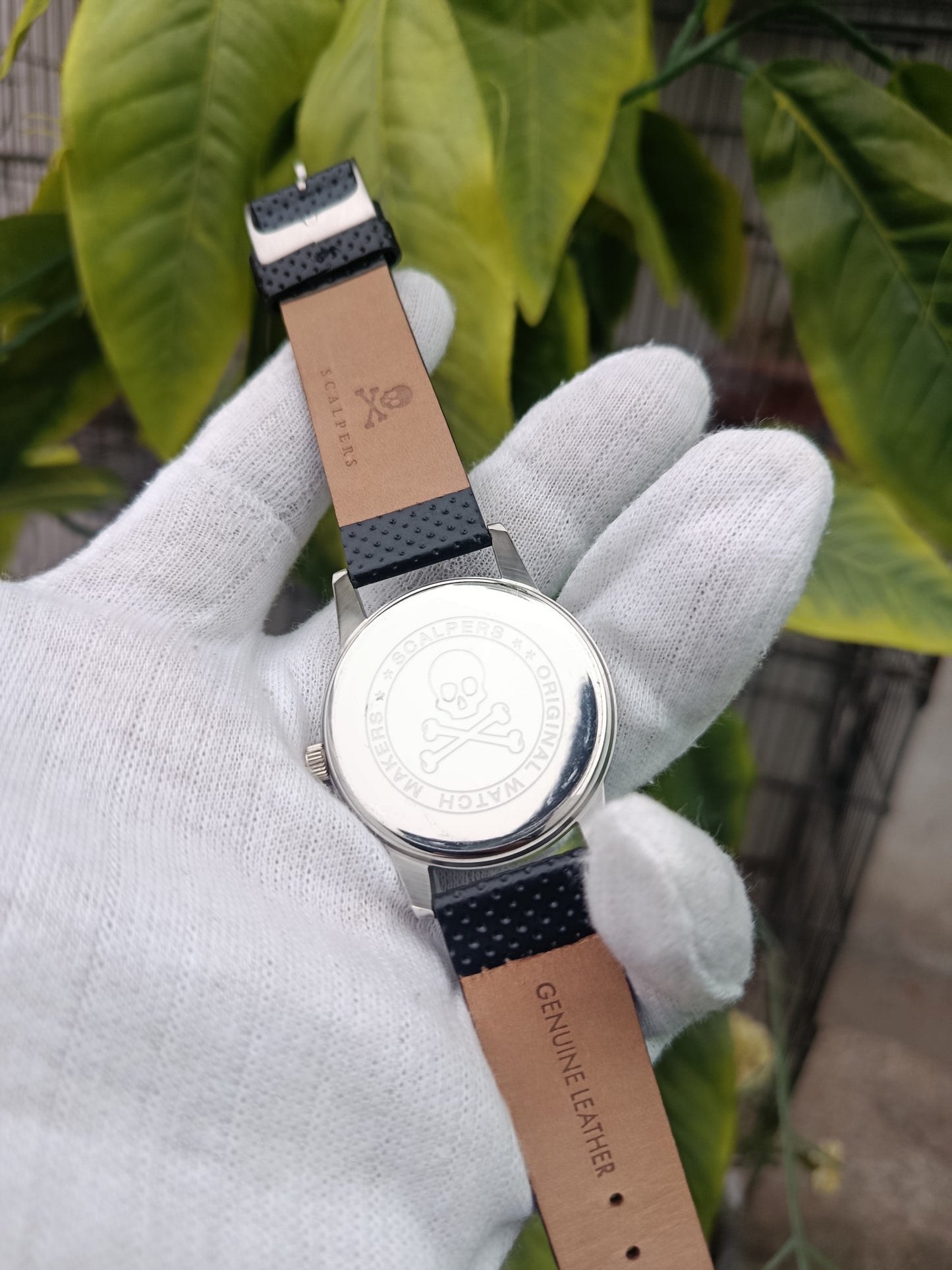 Scalpers Men’s Watch – Black Dial with Black Dotted Embossed Strap