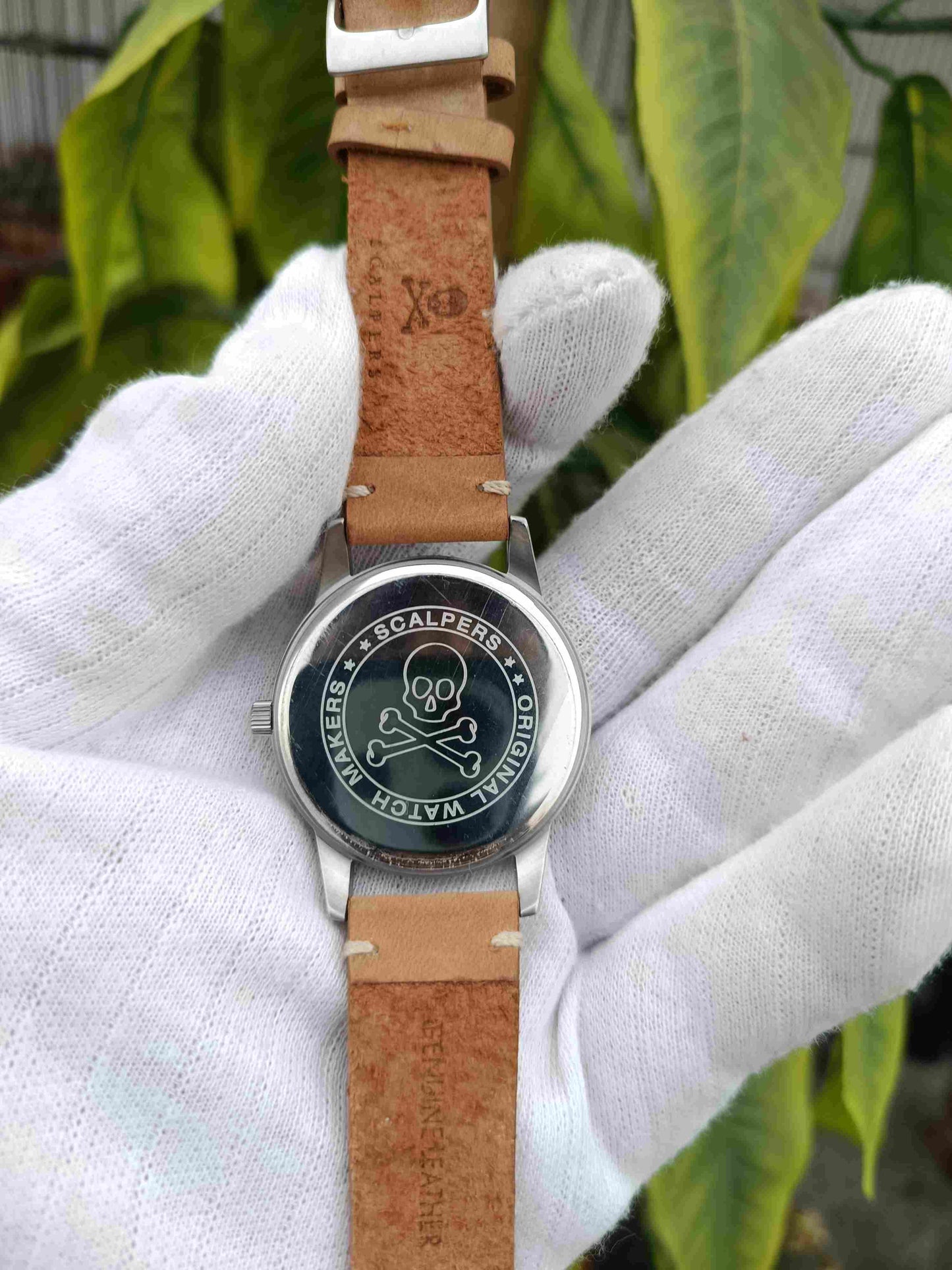 Scalpers Men’s Watch Black Dial with Light Brown Leather Strap