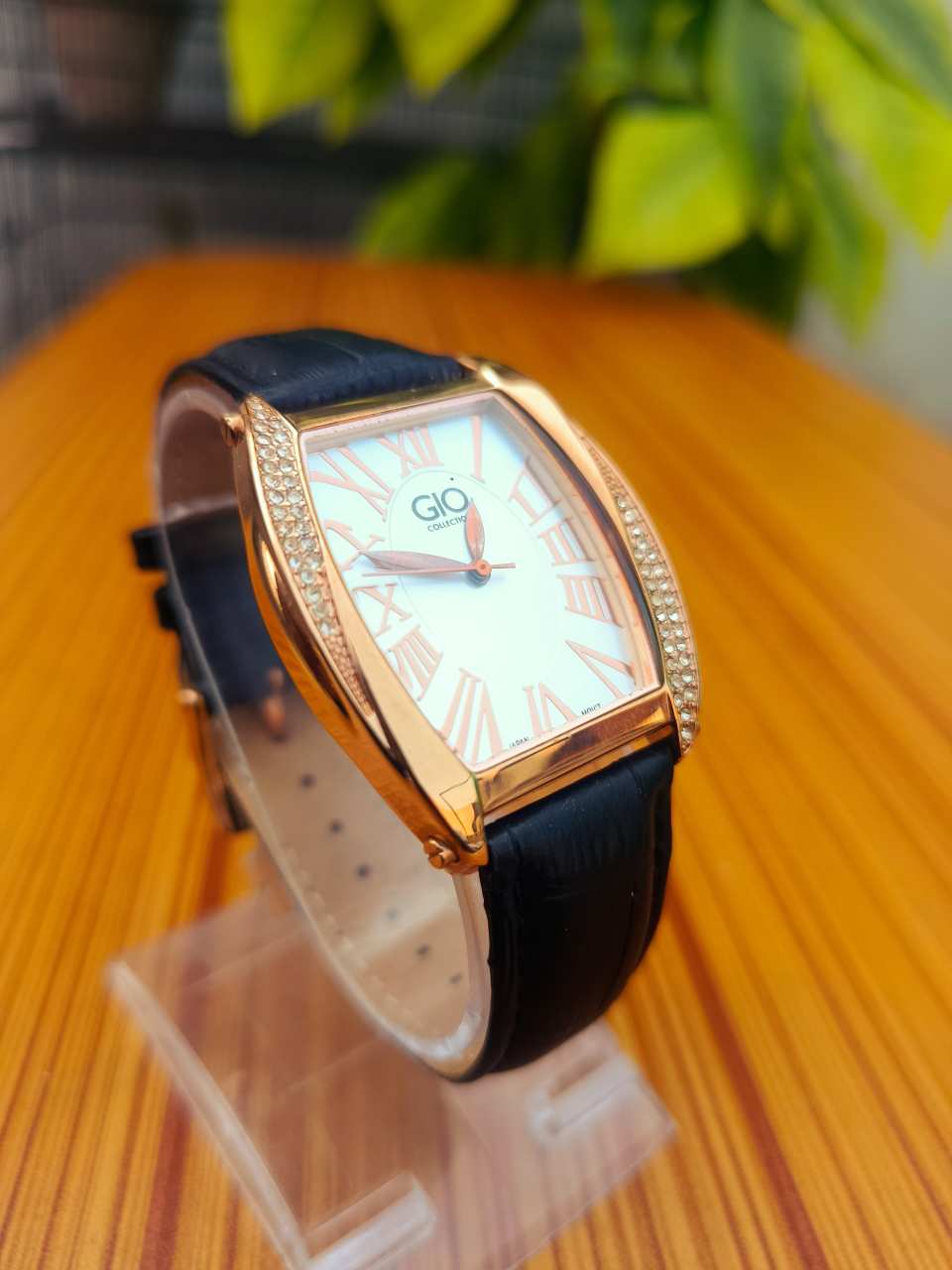 GIO Collection Women’s Embellished Analog Watch Rose Gold-Tone Case.