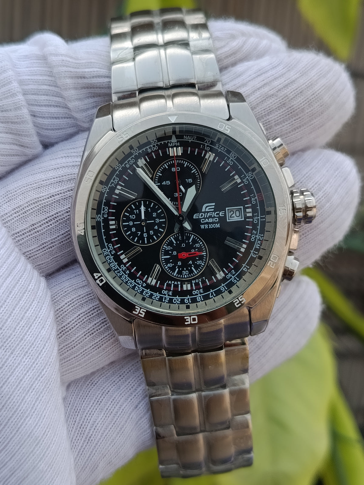 Casio Edifice Men's Flight Computer Chronograph Watch – Black Dial