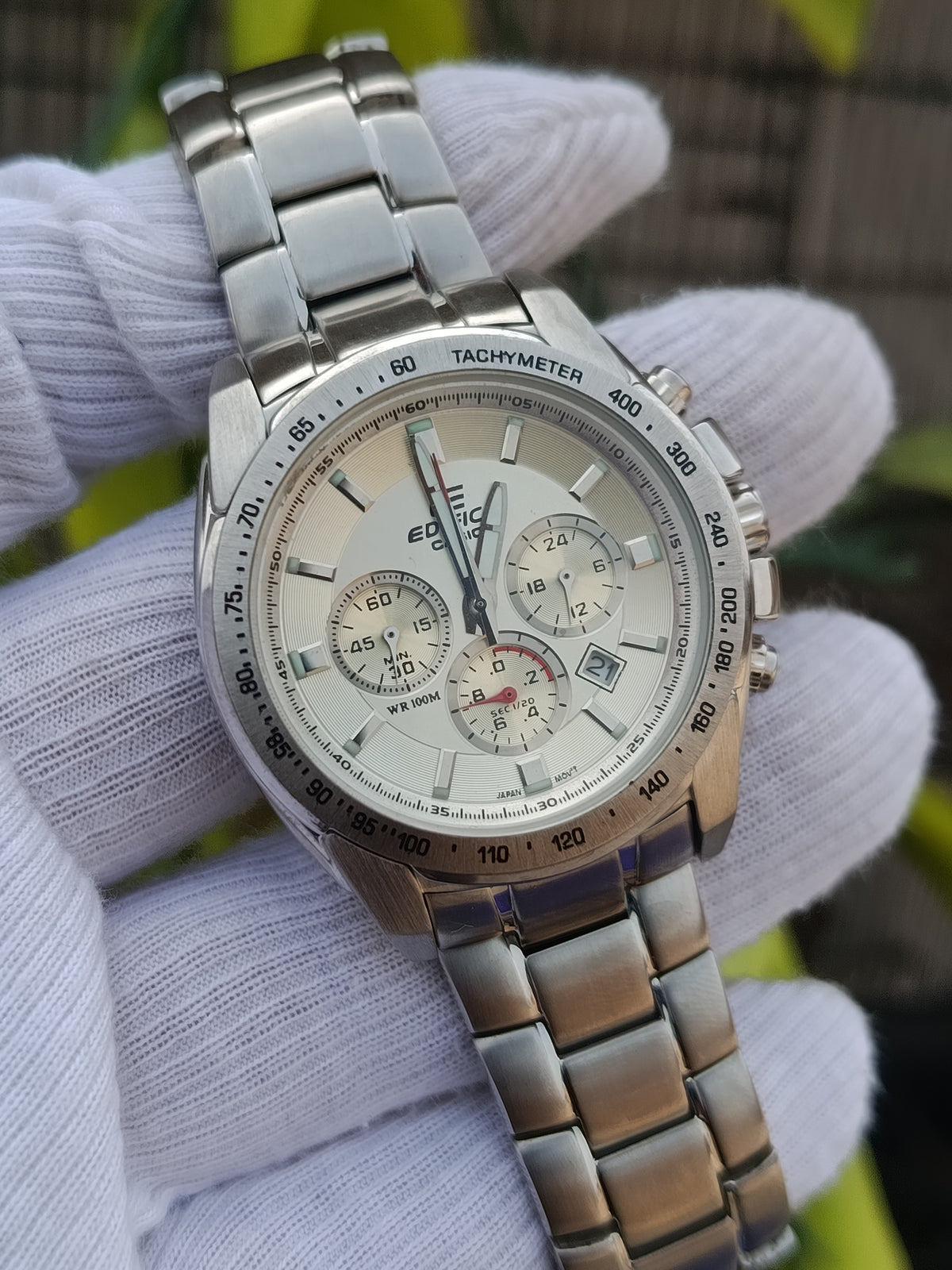 Casio Edifice Men's Chronograph Watch – Silver Stainless Steel