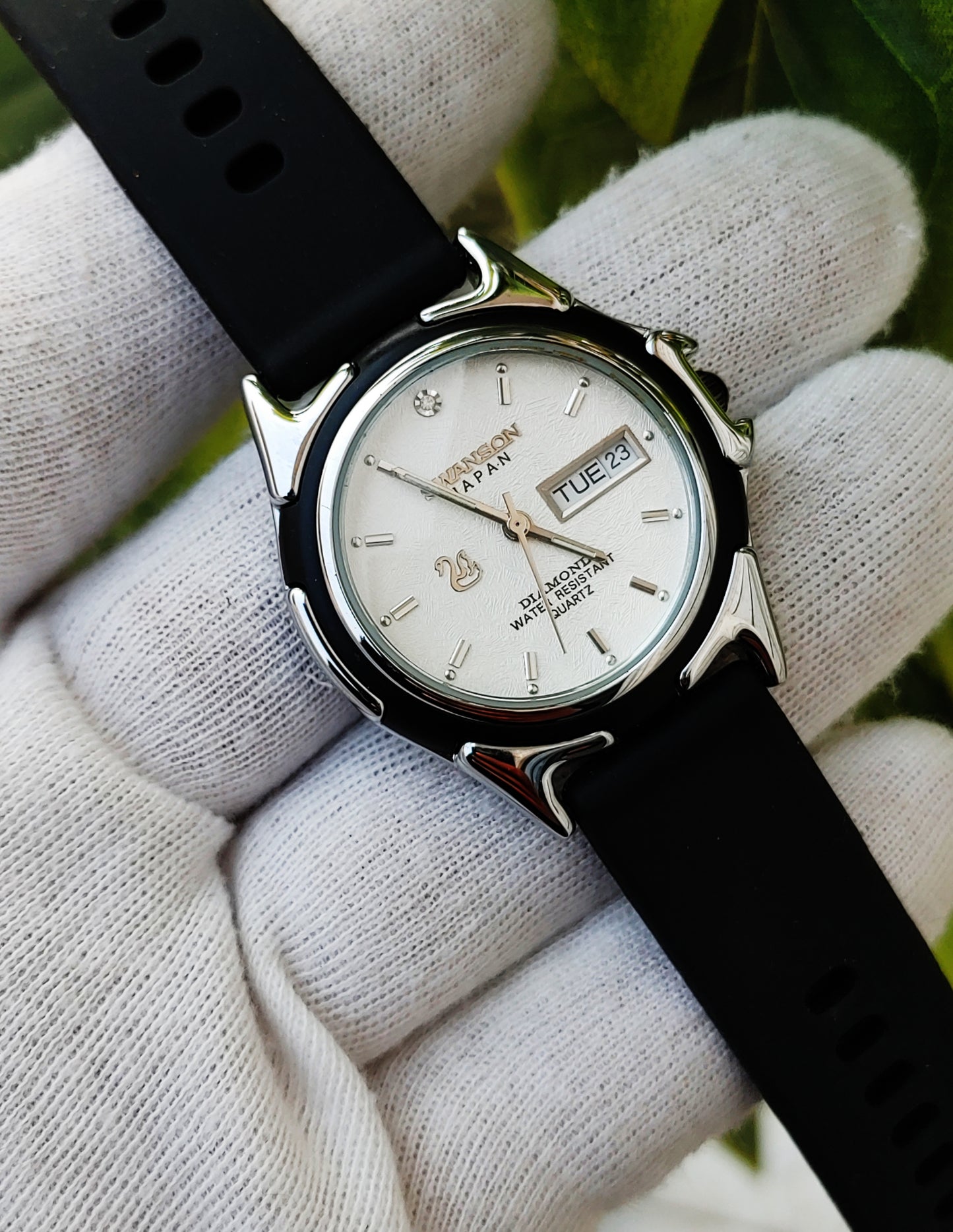 Swanson Japan MHG316G-3228 Quartz Watch For Men Diamond